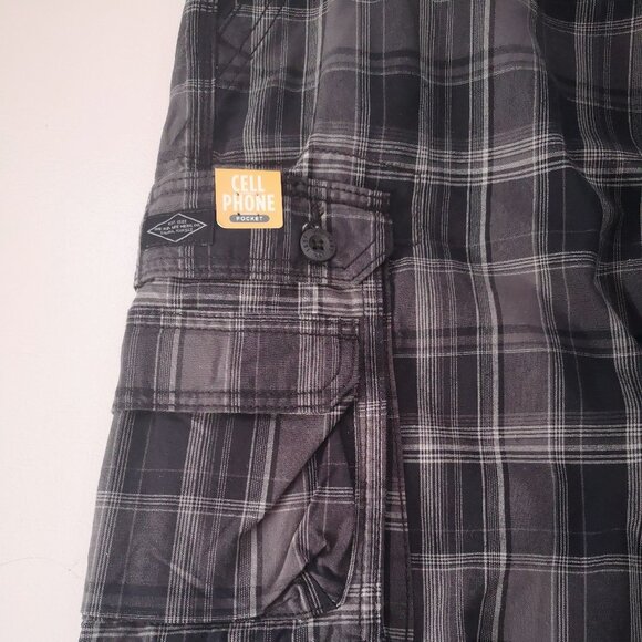 NWT Lee Men's Size 38 Waist Grey & Black 100% Cotton Plaid Shorts - Picture 5 of 11